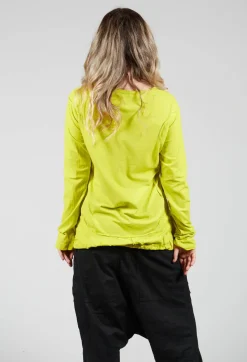 Long Sleeve Jersey T Shirt with Ruffle Hem in Spring