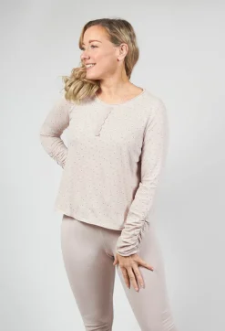Long Sleeve Jersey Top in Dots