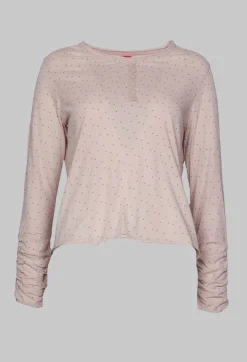 Long Sleeve Jersey Top in Dots