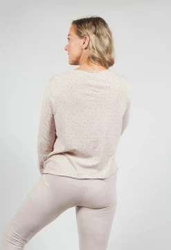 Long Sleeve Jersey Top in Dots