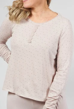 Long Sleeve Jersey Top in Dots