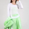 Long Sleeve Jersey Top with Motif in Lime Print