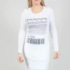 Long Sleeve Jersey Top with Motif in Azur Print
