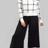Long Sleeve Jumper with Check Design in White