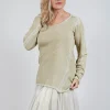 Long Sleeve Metallic Knit in Gold
