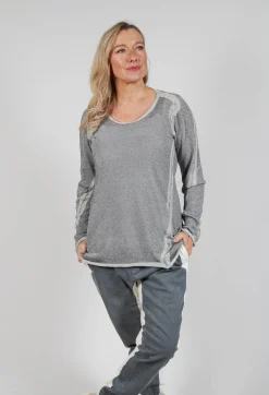 Long Sleeve Metallic Knit in Asteroid Sparkle