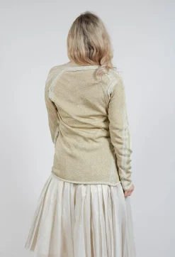 Long Sleeve Metallic Knit in Gold