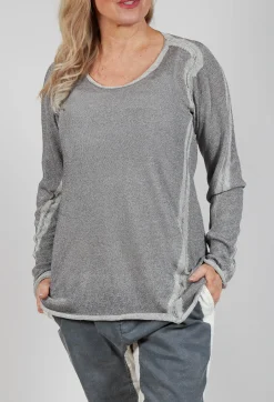 Long Sleeve Metallic Knit in Asteroid Sparkle