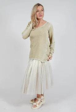 Long Sleeve Metallic Knit in Gold