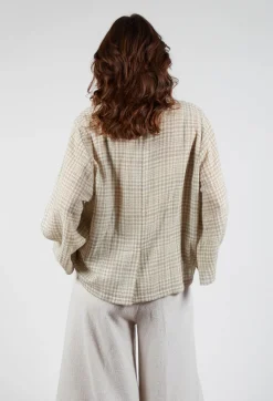Long Sleeve Shirt in Beige Check