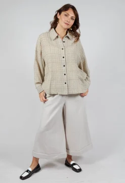 Long Sleeve Shirt in Beige Check