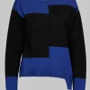 Long Sleeve Sweater in Royal Blue and Black