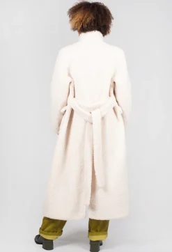 Long Sleeve Teddy Coat in Cream