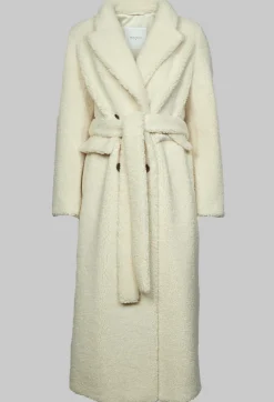 Long Sleeve Teddy Coat in Cream