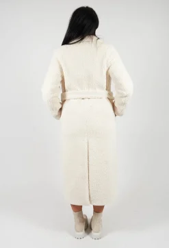 Long Sleeve Teddy Coat in Cream