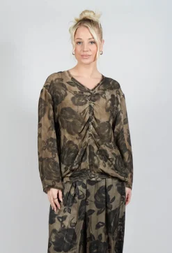 Long Sleeve Top in Tinto Freddo Green Tuscany