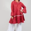 Long Sleeve Tunic in Audrey Red and White Polkadot