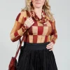 Long Sleeve Wide Neck T-Shirt in Byzantine Print