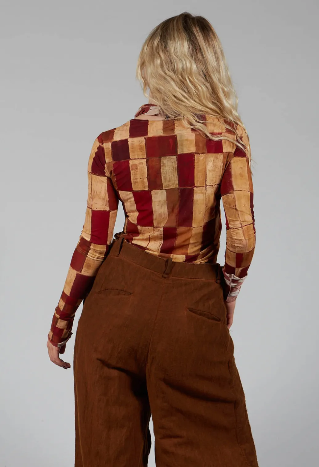 Long Sleeve Wide Neck T-Shirt in Byzantine Print
