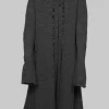 Long Sleeved Cardigan with Asymmetric Hem in Grey Melange