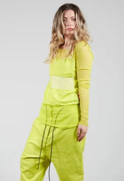 Long Sleeved Net Top with Cotton Bands in Spring