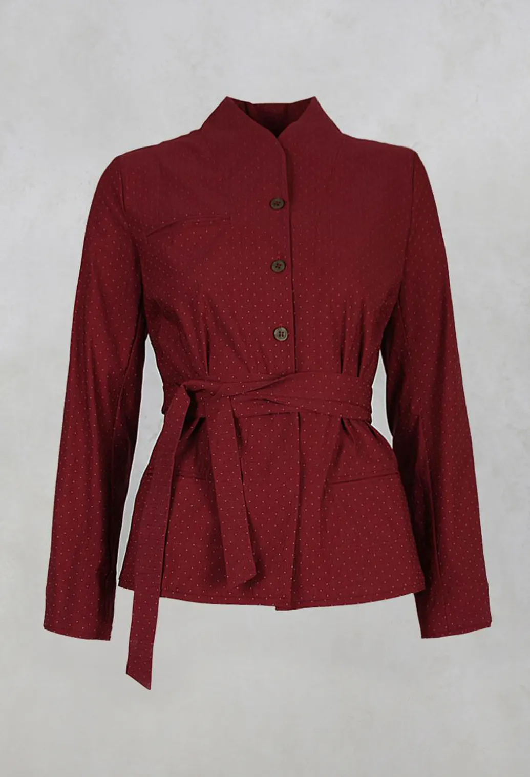 Long Sleeved Polka Dot Jacket in Red
