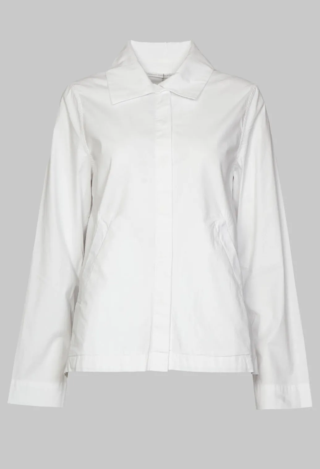 Long Sleeved Shacket in White