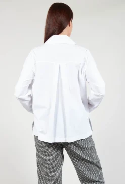 Long Sleeved Shacket in White