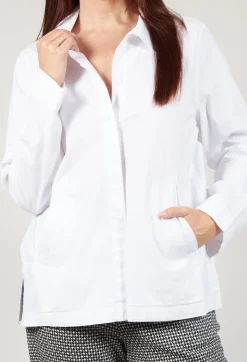 Long Sleeved Shacket in White