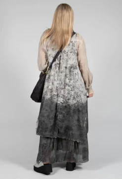Long Sleeveless Coat in Linto Tinto Freddo Degrade Desert