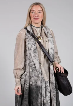 Long Sleeveless Coat in Linto Tinto Freddo Degrade Desert