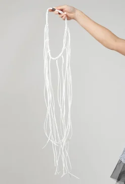 Long String Choker in White