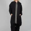 Long Stripe Coat in Black