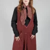 Long Sweater Vest in Rust Cloud