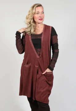 Long Sweater Vest in Rust Cloud