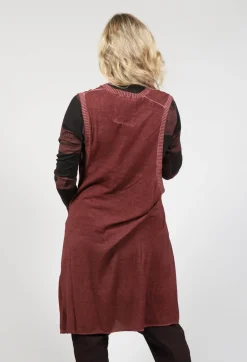 Long Sweater Vest in Rust Cloud
