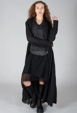 Long Textured Blazer in Black