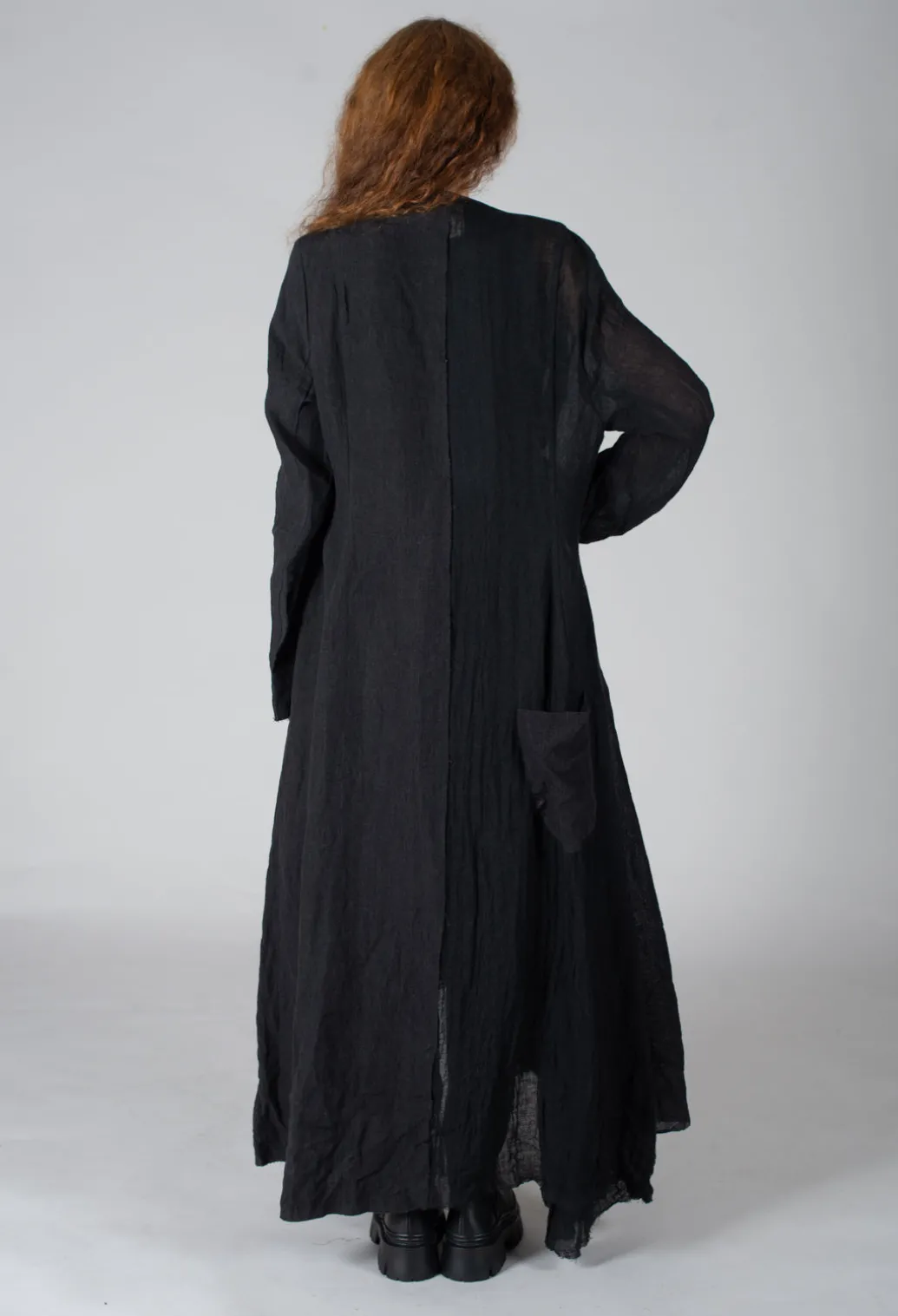 Long Textured Blazer in Black