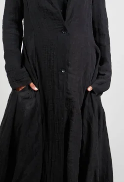Long Textured Blazer in Black