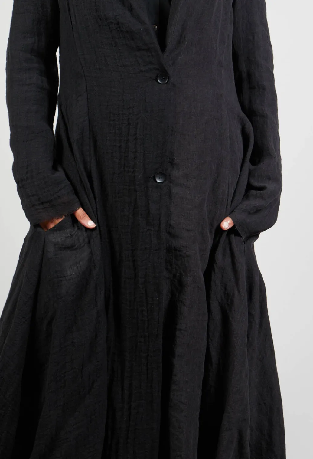 Long Textured Blazer in Black