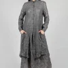 Long Textured Jacket in Grey