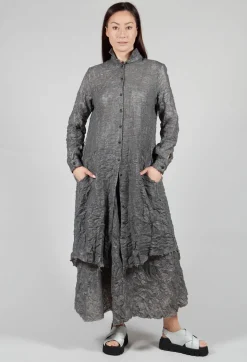 Long Textured Jacket in Grey