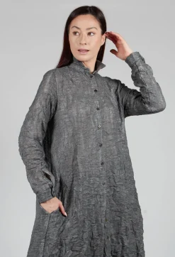 Long Textured Jacket in Grey