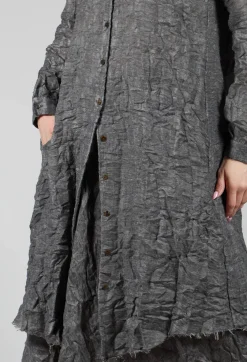 Long Textured Jacket in Grey