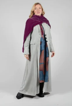 Long Velvet Coat in Pearl
