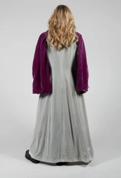 Long Velvet Coat in Pearl
