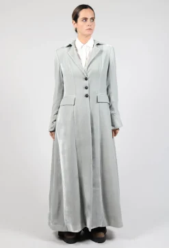 Long Velvet Coat in Pearl