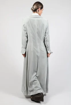 Long Velvet Coat in Pearl