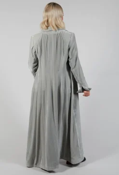 Long Velvet Coat in Pearl