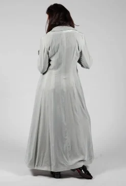 Long Velvet Coat in Pearl
